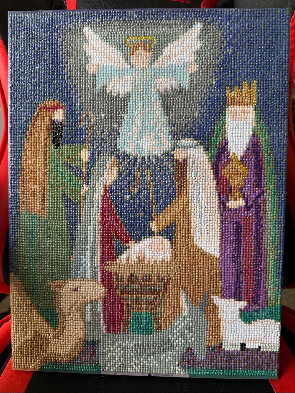 12x16in Diamond Art Nativity Wall Art - Multi-Color- completed